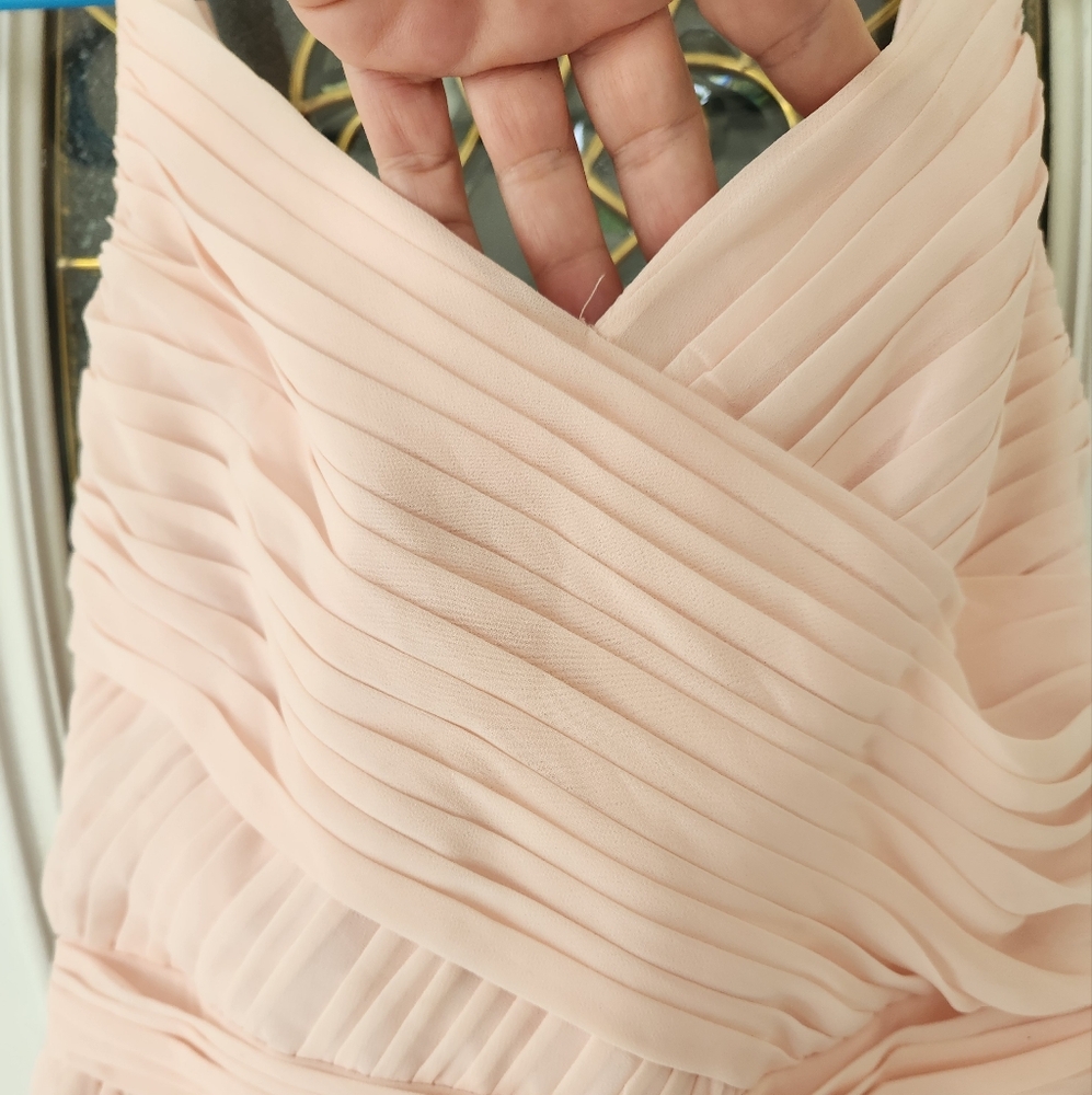 Davids Bridal Elegant Pink Sleeveless Dress - Picture 2 of 9